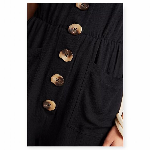 Anthropologie Dolan black Tami tencel cropped jumpsuit size XS EUC - Picture 3 of 15